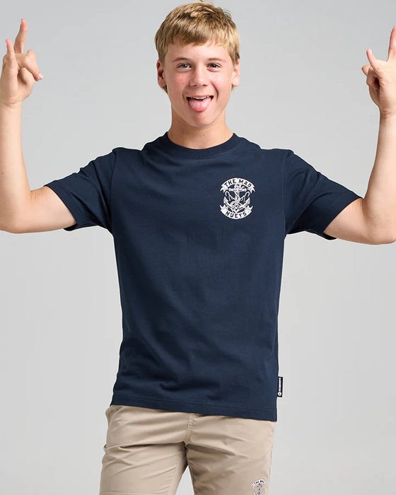 THE MAD HUEYS - DROP ANCHOR YOUTH TEE NAVY