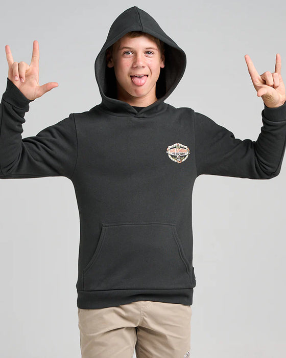 THE MAD HUEYS - THE TIKI CAPTAIN YOUTH PULLOVER VINTAGE BLACK
