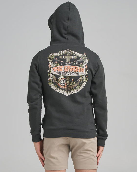 THE MAD HUEYS - THE TIKI CAPTAIN YOUTH PULLOVER VINTAGE BLACK