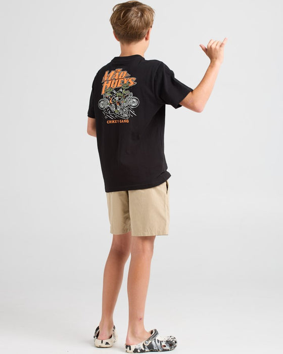 THE MAD HUEYS - CRIKEY GANG TEE BLACK