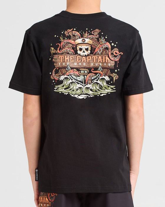 THE MAD HUEYS - THE KRAKEN CAPTAIN TEE BLACK