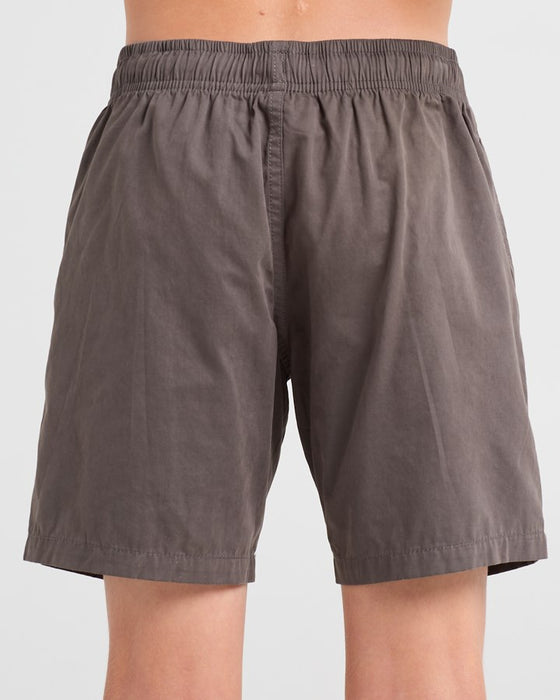 THE MAD HUEYS - SKULL ANCHOR VOLLEY SHORT CHARCOAL