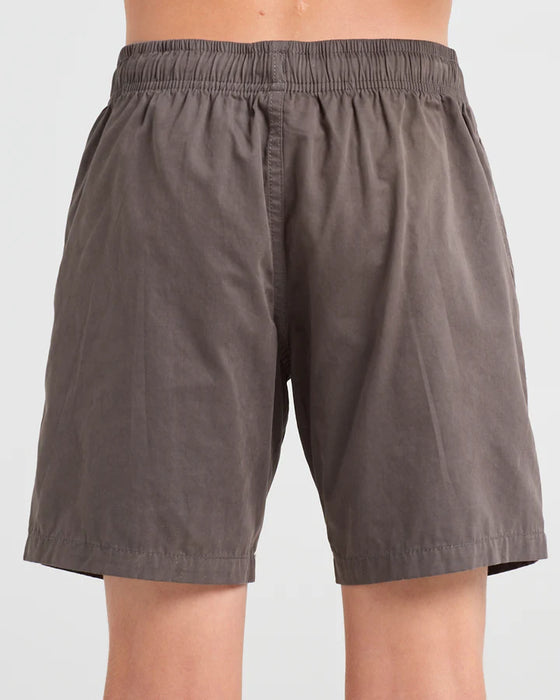THE MAD HUEYS - SKULL ANCHOR VOLLEY SHORTS CHARCOAL