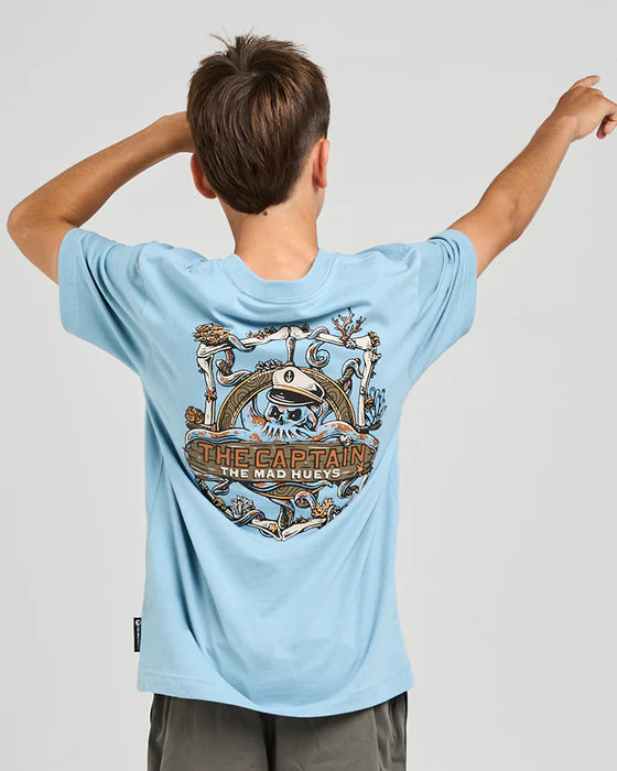 THE MAD HUEYS - THE SEA CAPTAIN TEE STEEL BLUE