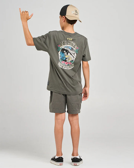 THE MAD HUEYS - STAY FROTHING TEE CHARCOAL