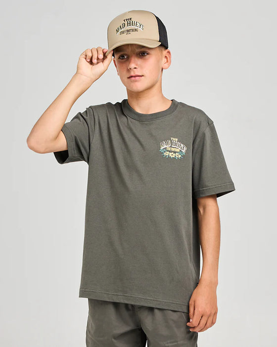 THE MAD HUEYS - STAY FROTHING TEE CHARCOAL