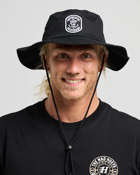 THE MAD HUEYS - SAILOR ANCHOR WIDE BRIM HAT BLACK