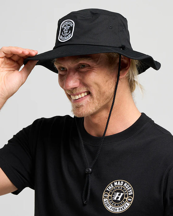 THE MAD HUEYS - SAILOR ANCHOR WIDE BRIM HAT BLACK
