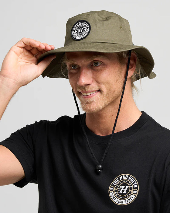 THE MAD HUEYS - HUEYS GOOD LIFE WIDE BRIM HAT OLIVE