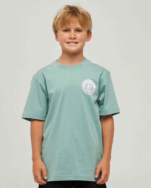 THE MAD HUEYS - CHECKER HUEYS TEE SEAFOAM