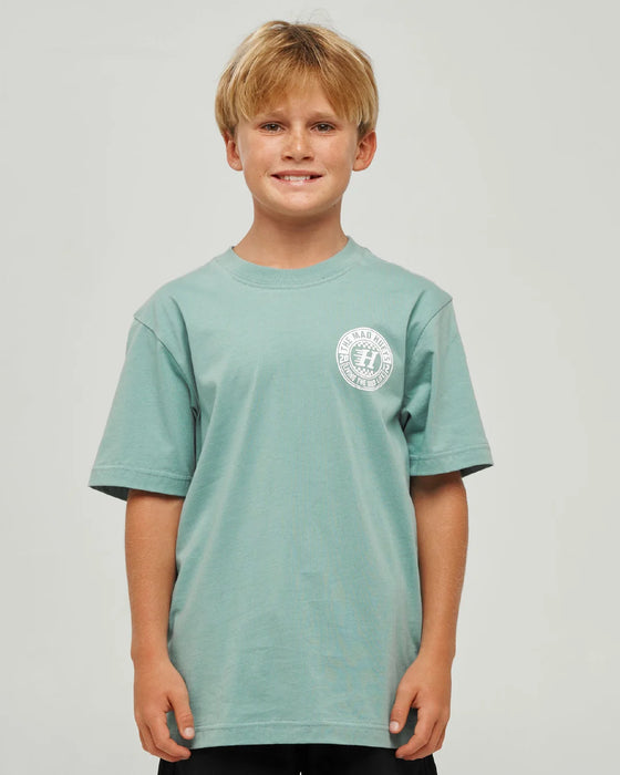 THE MAD HUEYS - CHECKER HUEYS TEE SEAFOAM