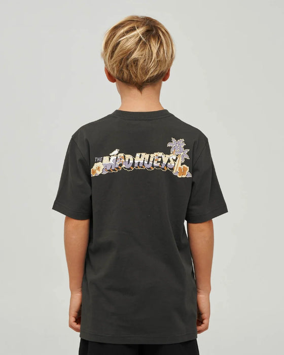 THE MAD HUEYS - SURFING HUEYS TEE VINTAGE BLACK