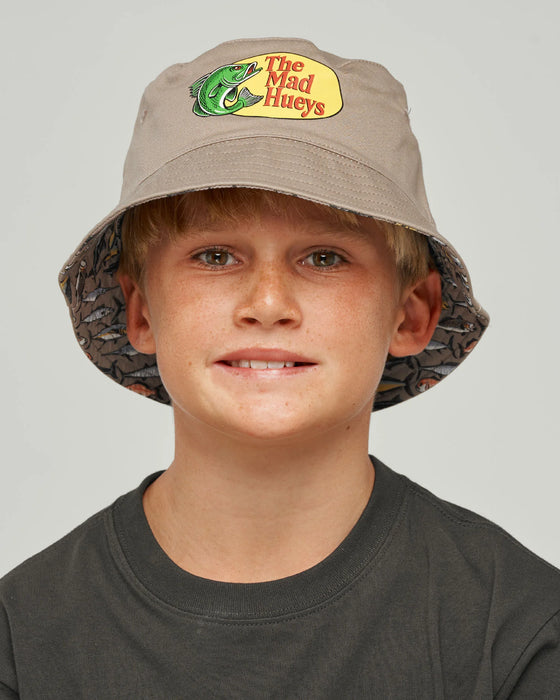 THE MAD HUEYS - PRO HUEYS REVERSIBLE BUCKET HAT TAUPE