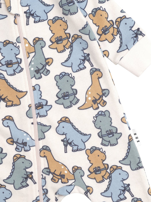 HUXBABY - CONSTRUCTION DINOS ROMPER MULTI