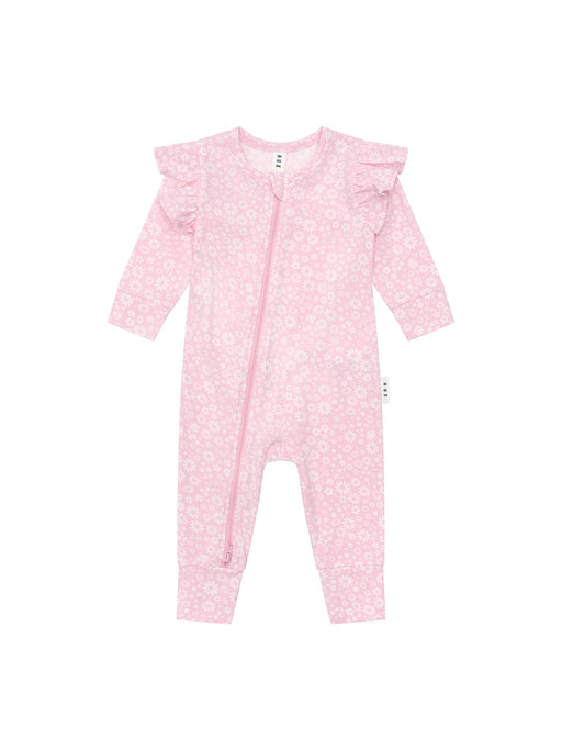 HUXBABY - DAISY SEASHELL FRILL ROMPER LILAC MIST