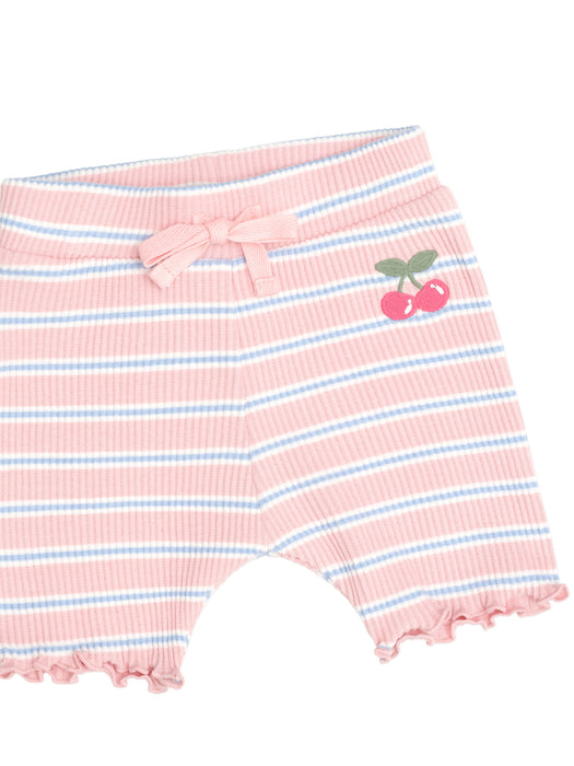 HUXBABY - CANDY STRIPE RIB SHORT CANDY STRIPE