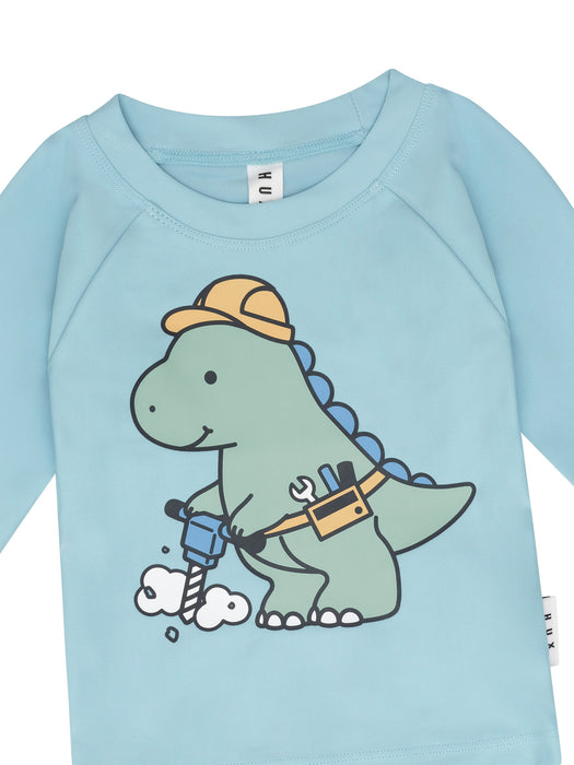 HUXBABY - CONSTRUCTION DINO RASHGUARD OCEAN