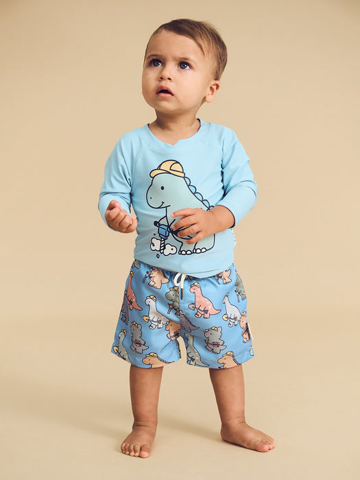 HUXBABY - CONSTRUCTION DINO RASHGUARD OCEAN