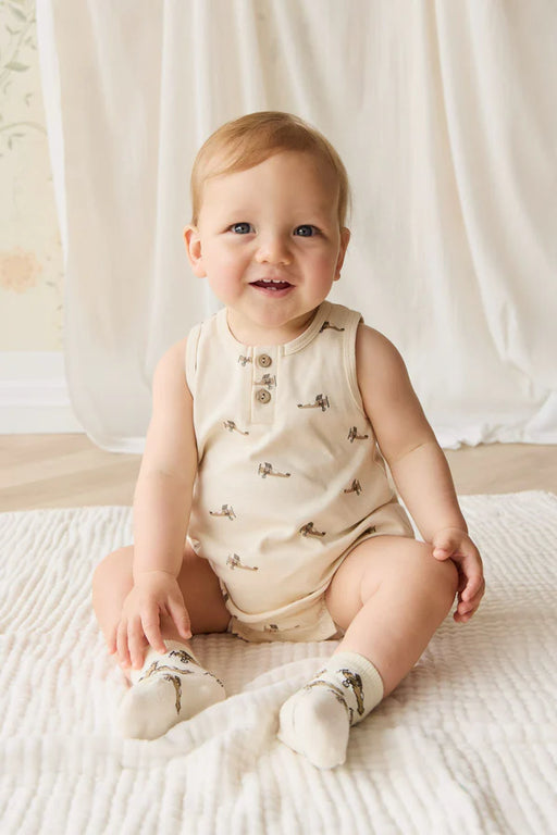 JAMIE KAY - PIMA COTTON ARCHIE PLAYSUIT FLY HIGH VANILLA CREAM