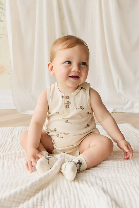 JAMIE KAY - PIMA COTTON ARCHIE PLAYSUIT FLY HIGH VANILLA CREAM