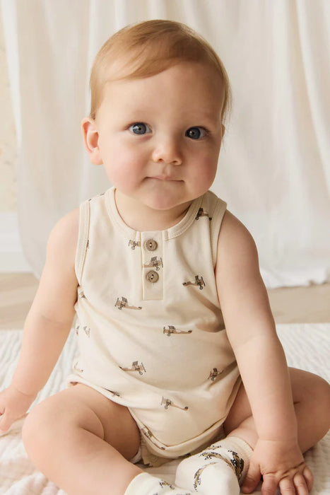 JAMIE KAY - PIMA COTTON ARCHIE PLAYSUIT FLY HIGH VANILLA CREAM