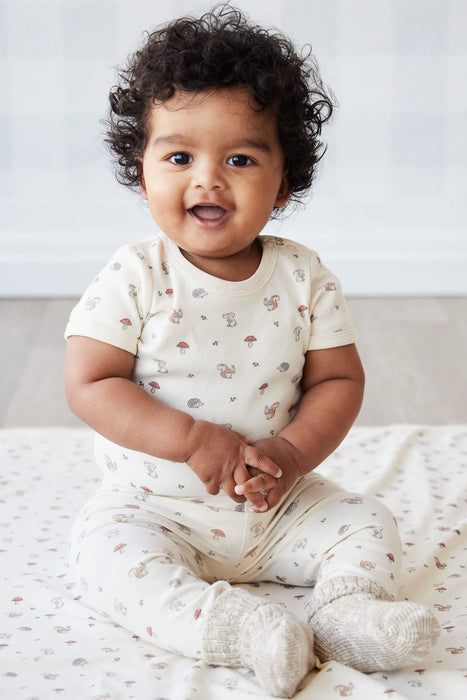 JAMIE KAY - ORGANIC COTTON HUDSON SHORT SLEEVE BODYSUIT WOODLAND FRIENDS