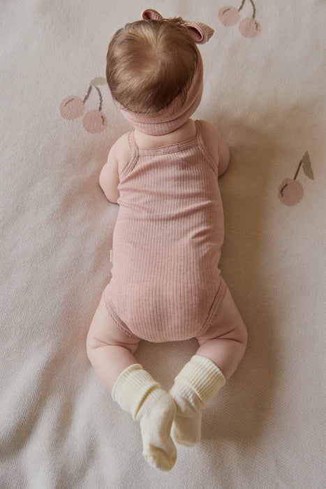 JAMIE KAY - ORGANIC COTTON MODAL SINGLET BODYSUIT PEONY MARLE