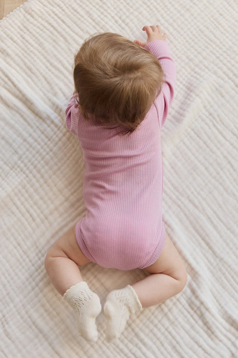 JAMIE KAY - ORGANIC COTTON MODAL LONG SLEEVE BODYSUIT DAHLIA