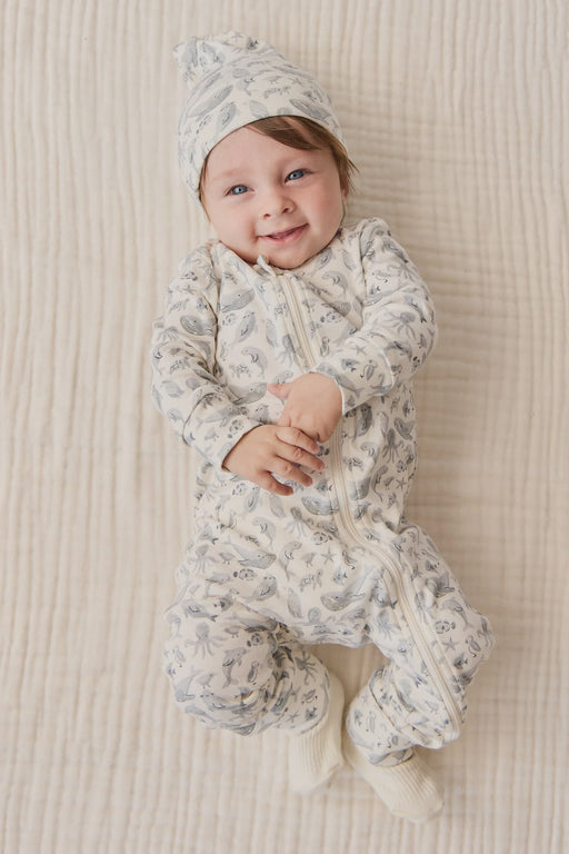 JAMIE KAY - ORGANIC COTTON KNOT BEANIE SEA LIFE