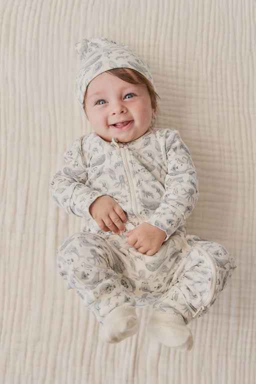 JAMIE KAY - ORGANIC COTTON REESE ZIP ONEPIECE SEA LIFE