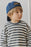 JAMIE KAY - ORGANIC COTTON WAFFLE LEITH LS TOP OLIVER STRIPE/ALANTIC CLOUD