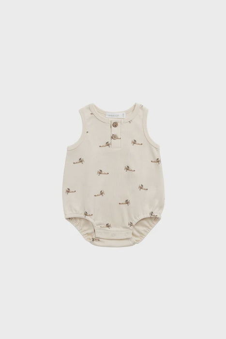JAMIE KAY - PIMA COTTON ARCHIE PLAYSUIT FLY HIGH VANILLA CREAM