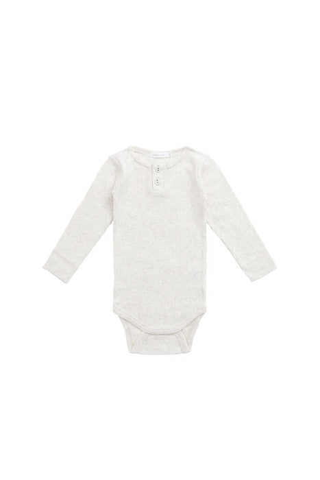 JAMIE KAY - ORGANIC COTTON MODAL LONG SLEEVE BODYSUIT OATMEAL MARLE
