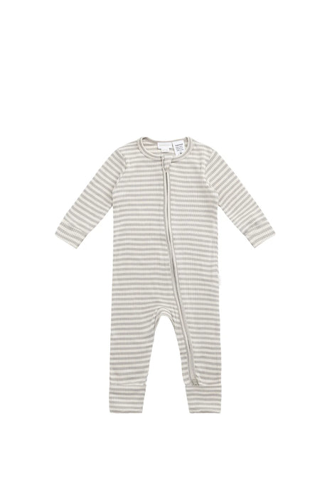 JAMIE KAY - ORGANIC COTTON MODAL FRANKIE ONEPIECE NARROW STRIPE GAZELLE OAT