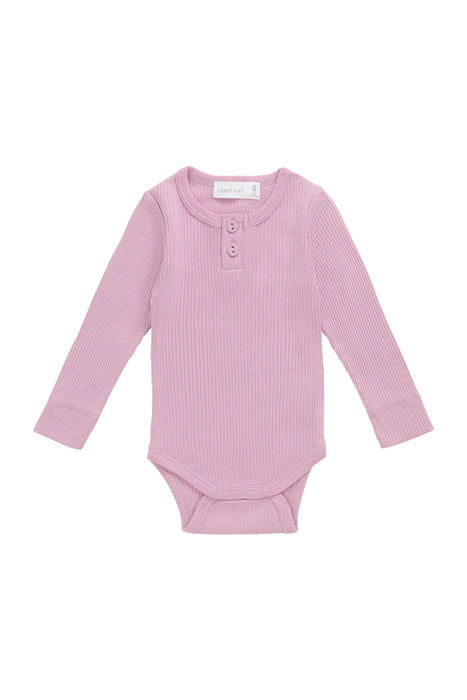 JAMIE KAY - ORGANIC COTTON MODAL LONG SLEEVE BODYSUIT DAHLIA