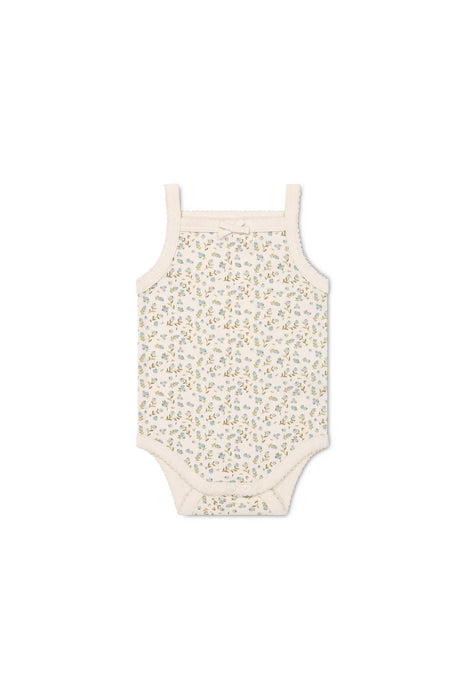 JAMIE KAY - ORGANIC COTTON BRIDGET SINGLET BODYSUIT BLUEBERRY DITSY