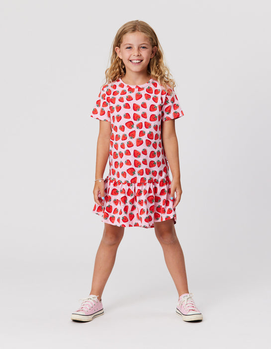 KISSED BY RADICOOL - STRAWBERRY CRUSH FRILL DRESS