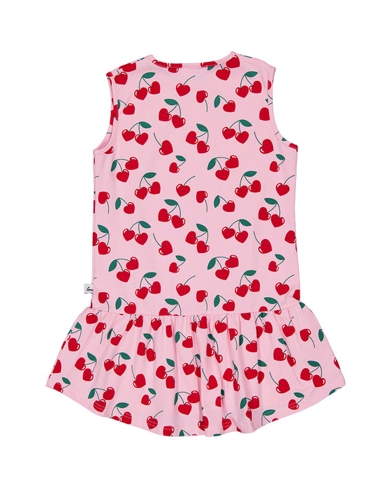 RADICOOL -  CHERRIES SLEEVELESS FRILL DRESS