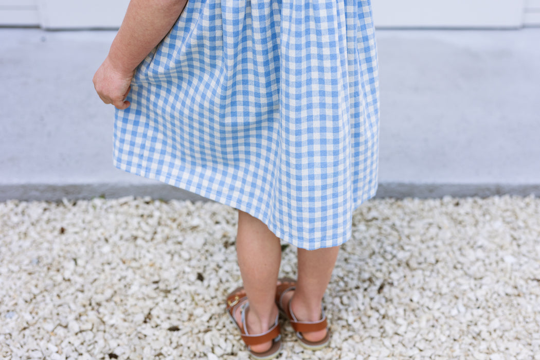 ELMA - MATILDE DRESS BLUEBELL CHECK