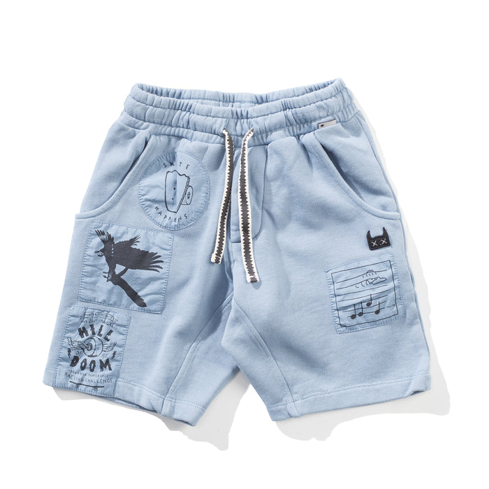 MUNSTER - PATCHED UP SHORT WASHED BLUE