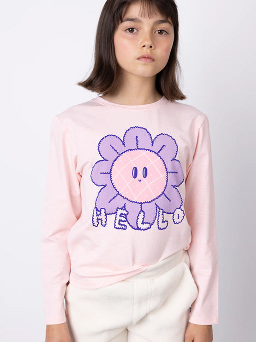 MINTI - HELLO BYE FLOWER TEE PINK MARLE