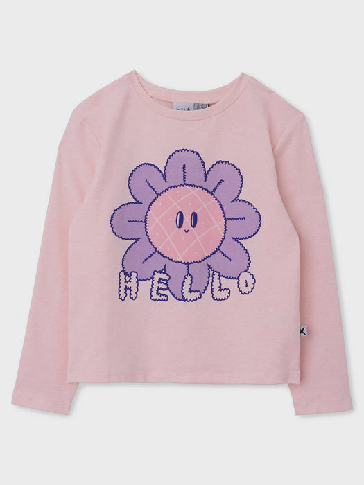 MINTI - HELLO BYE FLOWER TEE PINK MARLE