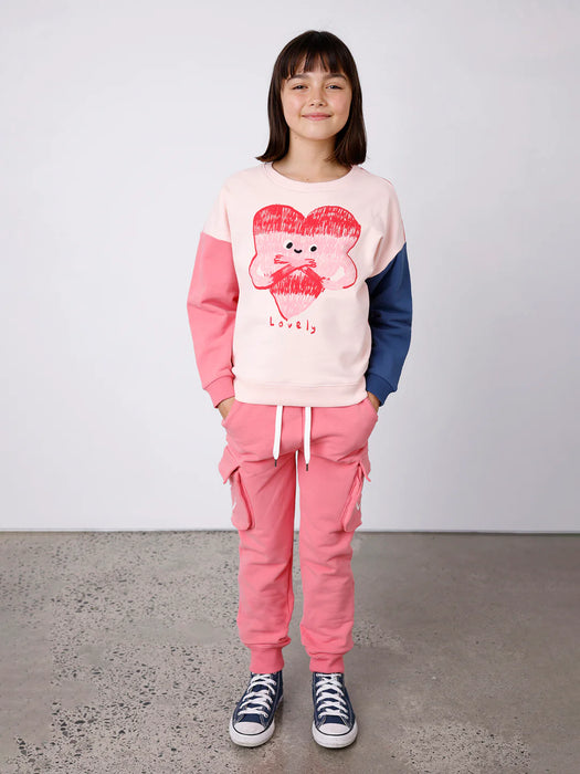 MINTI - FURRY TAILORED CARGO TRACKIES PINK