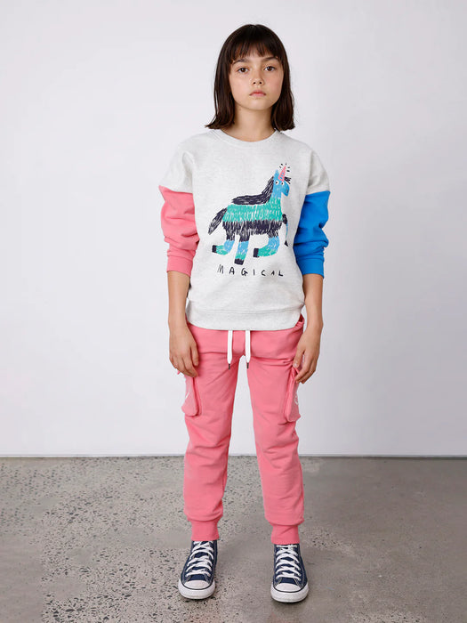 MINTI - MAGICAL FURRY CREW WHITE MARLE PINK BLUE