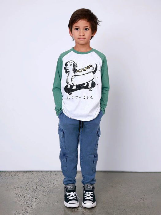 MINTI - HOTDOG TEE WHITE MARLE FOREST MARLE