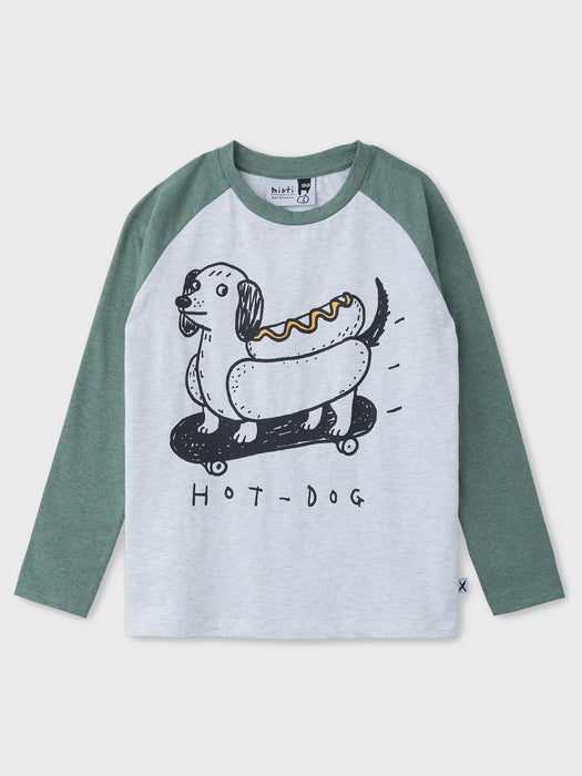 MINTI - HOTDOG TEE WHITE MARLE FOREST MARLE