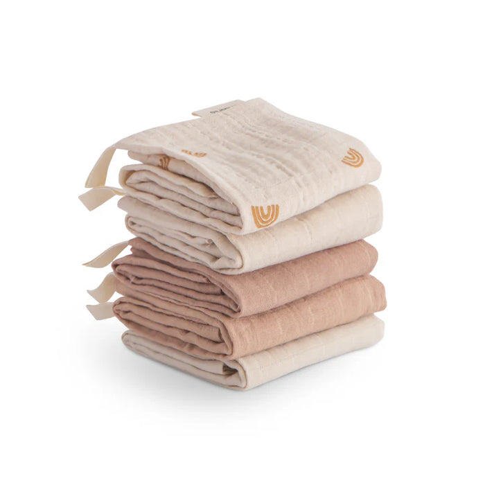 MUSHIE - COTTON WASHCLOTH RAINBOW COMBO 5 PACK