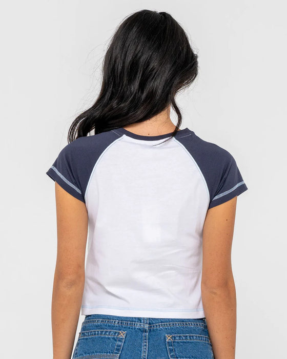 RUSTY - ARCHIVED RAGLAN MINI TEE WHITE YOUTH