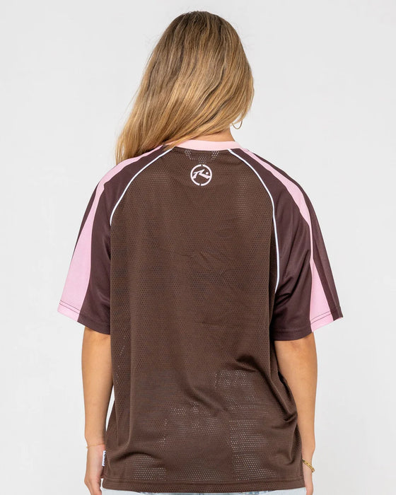 RUSTY - NAPLES CONTRAST OVERSIZED MESH SPORTS JERSEY