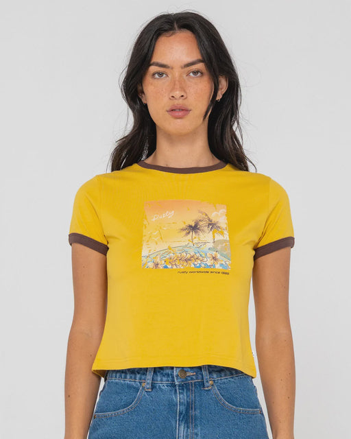 RUSTY - LA CABANA CONTRAST RINGER MINI TEE YOUTH